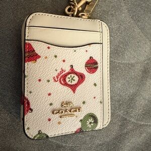 Coach Holiday Ornament Zip Card Holder